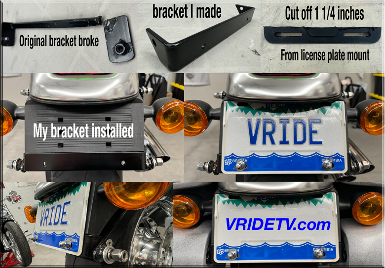 Corbin license plate bracket replacement for VROD