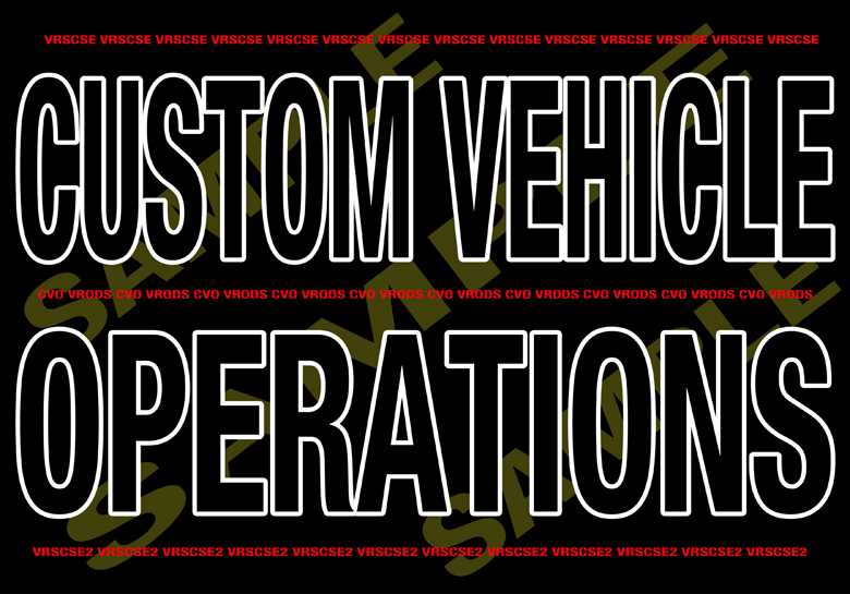 Custom vehicle operations vrod merch