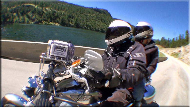 bikers at yellow lake british columbia canada