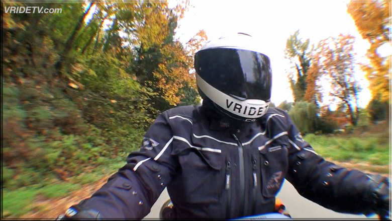 Biker riding in the Fall