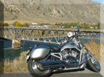 Harley Davidson Vrod video at Spences Bridge British Columbia Canada. vridetv.co,