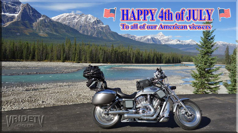 july 4th harley davidson motorcycle and mountains