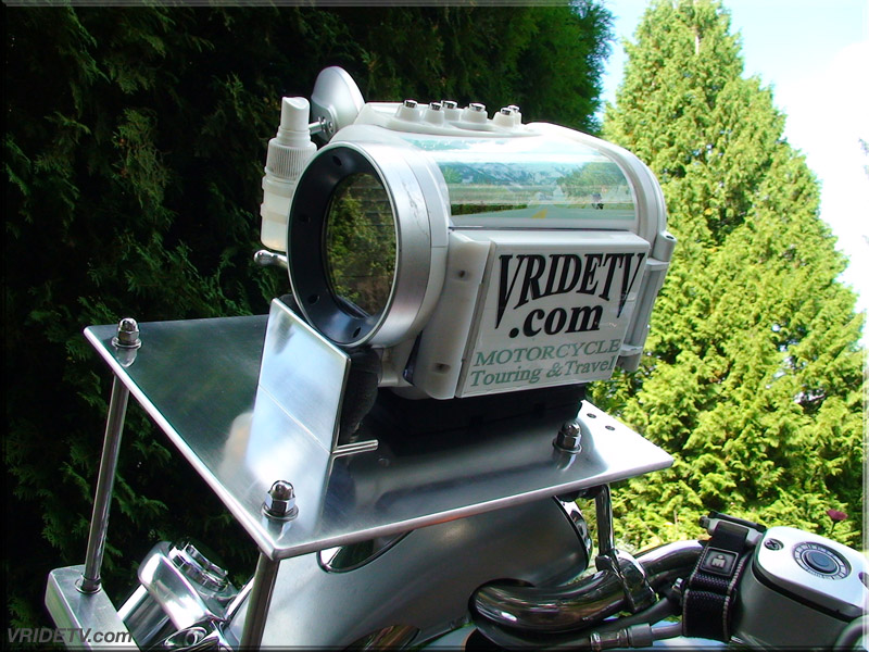 Motorcycle camera mount for high definition video camera. vridetv.com