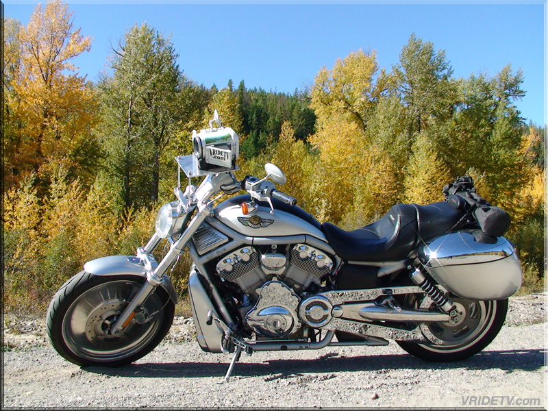 Motorcycle riding in the fall. Harley-Davidson V-Rod with HD video camera onboard. vridetv.com