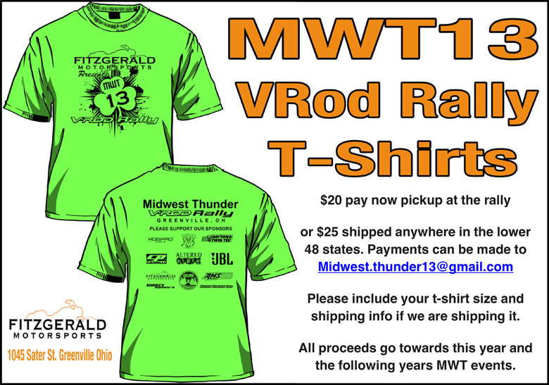 Midwest thunder Vrod Rally shirts