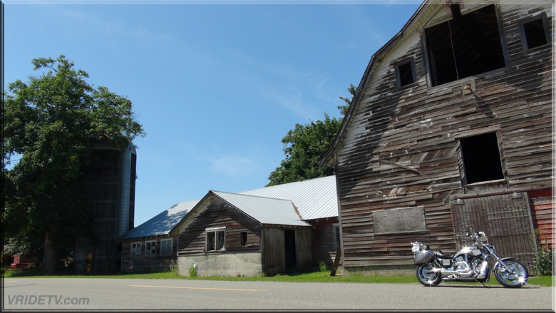 Old barn and motorcycle