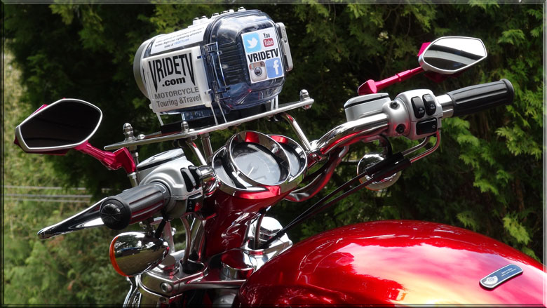 Camera mount on RED ROD. Harley Davidson VRSCA Vrod