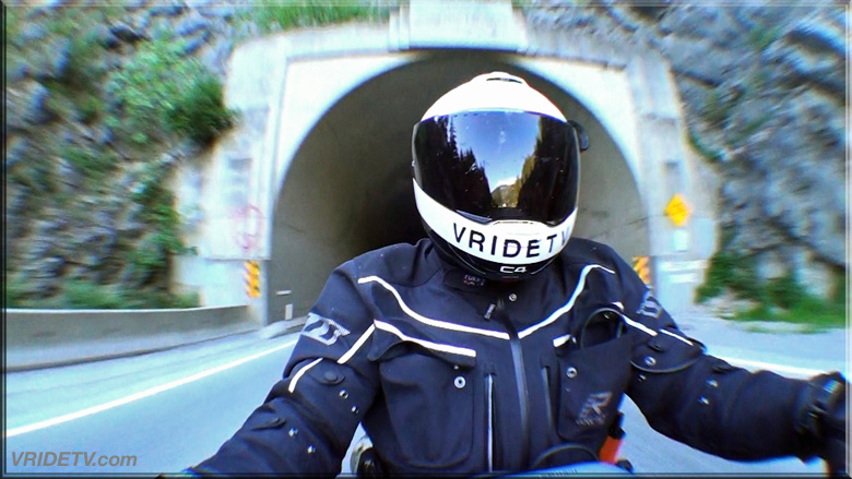 motorcycle rider at hells gate tunnel