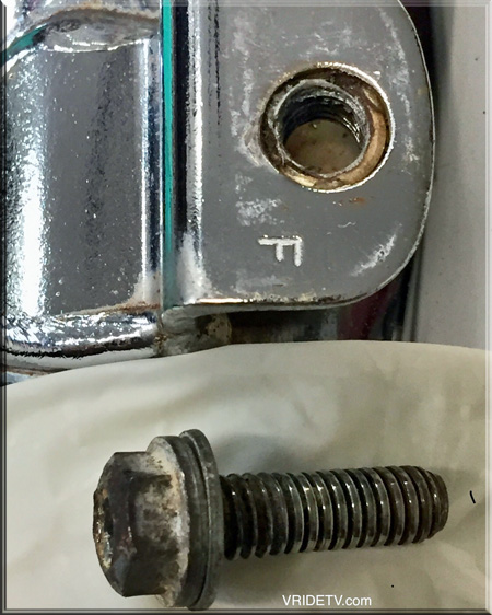 vrod stripped muffler bolt and bracket