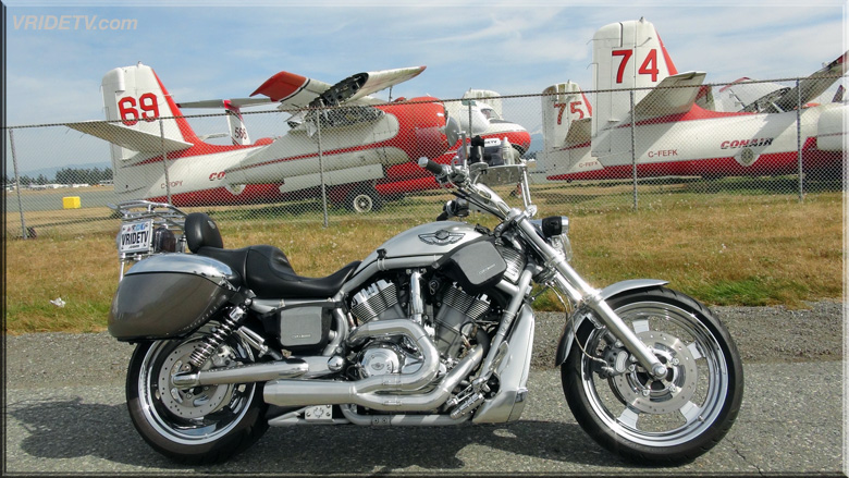 ConaAir planes and harley davidson vrod motorcycle