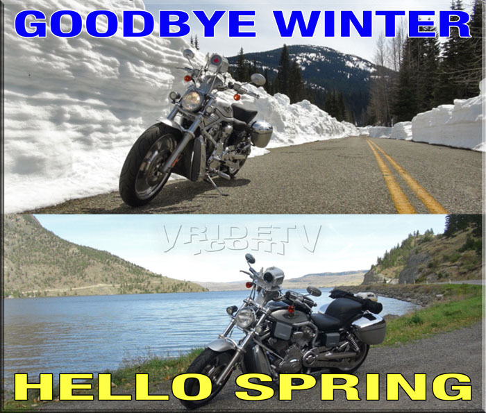 winter spring transition harley davidson vrod motorcycle